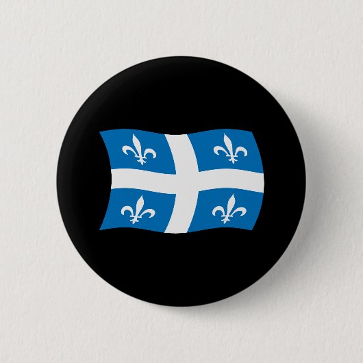 Badge Rond 5 Cm Bouton du drapeau du Québec (Devant)
