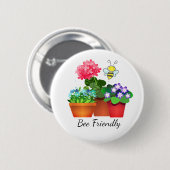 Badge Rond 5 Cm Bouton du jardin à fleurs pointillées (Devant & derrière)