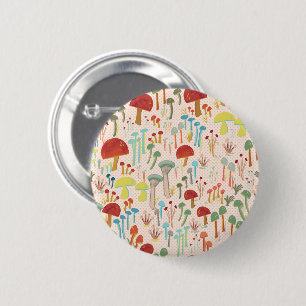 Badge Rond 5 Cm Bouton du jardin du champignon