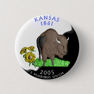 Badge Rond 5 Cm Bouton du Kansas