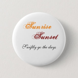 Badge Rond 5 Cm Bouton du lever du soleil, coucher du soleil