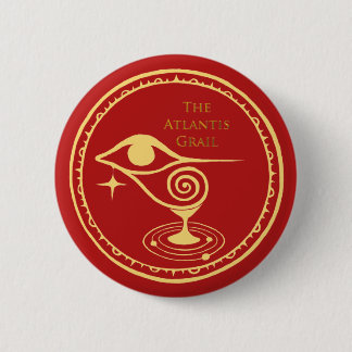 Badge Rond 5 Cm Bouton du logo de l'Atlantis Grail - Quadrant roug