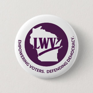 Badge Rond 5 Cm Bouton du logo LWV Wisconsin - Arrière - plan blan