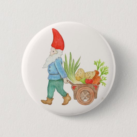 Badge Rond 5 Cm Bouton du marché d'agriculteurs de gnome (Devant)