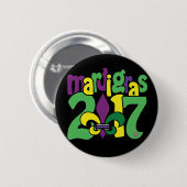 Badge Rond 5 Cm Bouton du mardi gras 2017 (Devant & derrière)