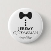 Badge Rond 5 Cm Bouton du Mariage Groomsman Nom Balise (Devant)