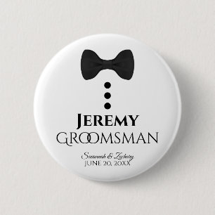 Badge Rond 5 Cm Bouton du Mariage Groomsman Nom Balise