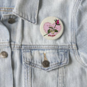 Badge Rond 5 Cm Bouton du mariage Rose de mine bien aimé (En situation)