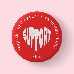 Badge Rond 5 Cm Bouton du Mois de Sensibilisation à l'Hypertension