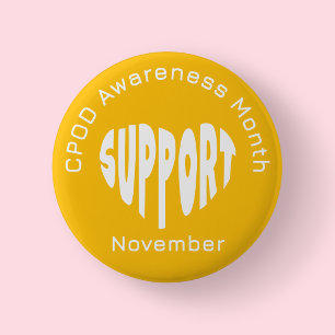 Badge Rond 5 Cm Bouton du Mois de Sensibilisation au COPD Or