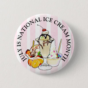 Badge Rond 5 Cm Bouton du mois national de la crème glacée