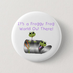 Badge Rond 5 Cm Bouton du MONDE de GRENOUILLE de FROGGY