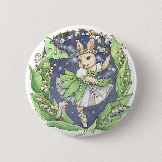 Badge Rond 5 Cm Bouton du muguet (Devant)