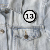 Badge Rond 5 Cm Bouton du numéro 13 (En situation)