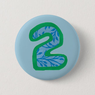 Badge Rond 5 Cm Bouton du numéro deux