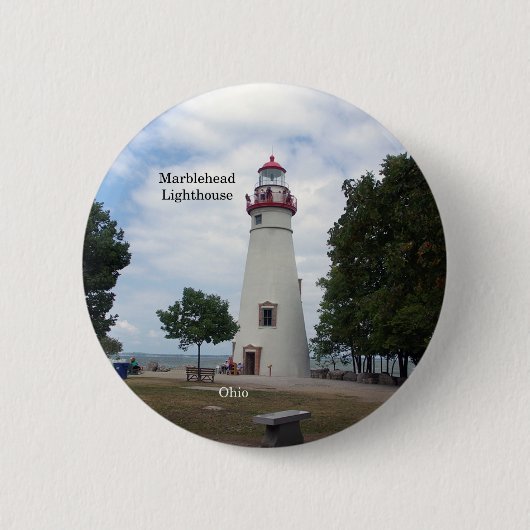 Badge Rond 5 Cm Bouton du phare de Marblehead (Devant)