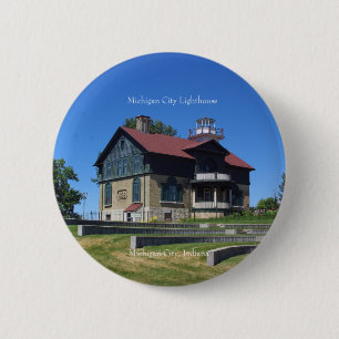 Badge Rond 5 Cm Bouton du phare de Michigan City