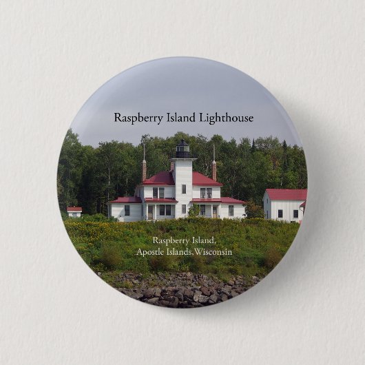 Badge Rond 5 Cm Bouton du phare de Raspberry Island (Devant)