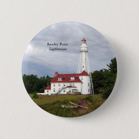 Badge Rond 5 Cm Bouton du phare de Rawley Point (Devant)