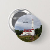 Badge Rond 5 Cm Bouton du phare de Rawley Point (Devant & derrière)