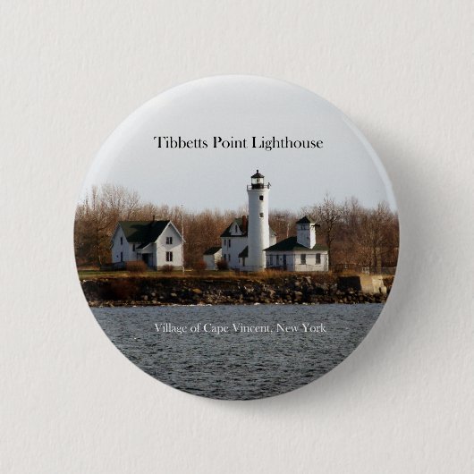Badge Rond 5 Cm Bouton du phare Tibbetts Point (Devant)