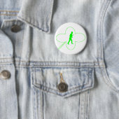Badge Rond 5 Cm Bouton du shamrock du paddy blanc de St avec le (En situation)