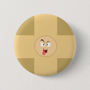 Badge Rond 5 Cm Bouton du visage fou