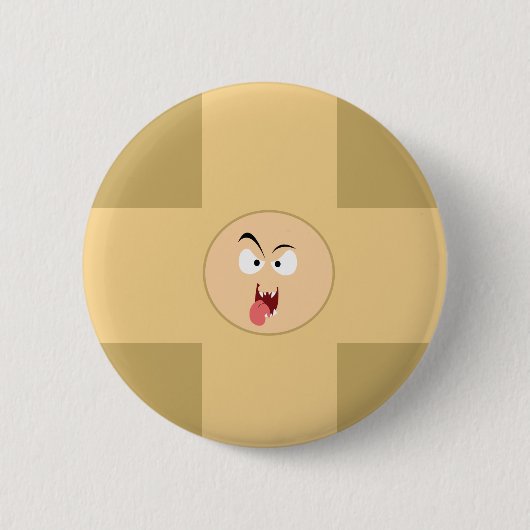 Badge Rond 5 Cm Bouton du visage fou (Devant)