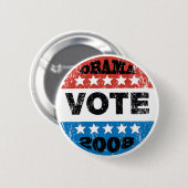 Badge Rond 5 Cm Bouton du vote 2008 d'Obama (Devant & derrière)