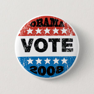 Badge Rond 5 Cm Bouton du vote 2008 d'Obama