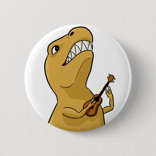 Badge Rond 5 Cm Bouton d'ukulélé de T-Rex (Devant)
