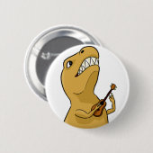 Badge Rond 5 Cm Bouton d'ukulélé de T-Rex (Devant & derrière)