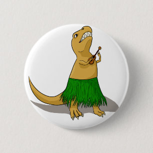 Badge Rond 5 Cm Bouton d'ukulélé de T-Rex
