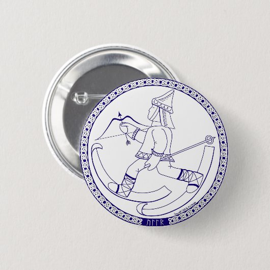 Badge Rond 5 Cm Bouton d'Ullr (Devant & derrière)