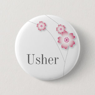 Badge Rond 5 Cm Bouton d'Usher de fleurs de cerisier