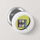 Badge Rond 5 Cm Bouton d'Usher de mariage (Devant & derrière)