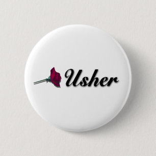 Badge Rond 5 Cm Bouton d'Usher de mariage