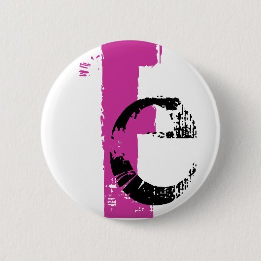 Badge Rond 5 Cm Bouton E monogramme (Devant)