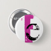 Badge Rond 5 Cm Bouton E monogramme (Devant & derrière)
