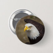 Badge Rond 5 Cm Bouton Eagle Gaze – Stable. Net. Libre. (Devant & derrière)