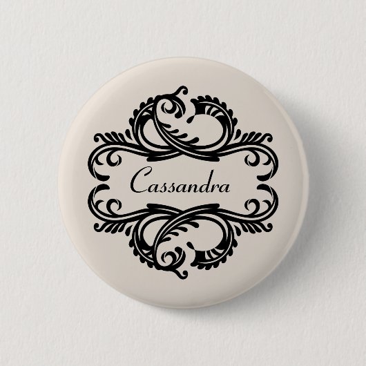 Badge Rond 5 Cm Bouton ébé Chic Damask (Devant)