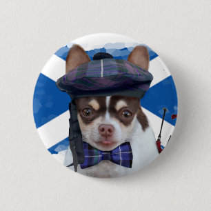 Badge Rond 5 Cm Bouton écossais de chien de chiwawa
