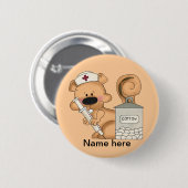 Badge Rond 5 Cm Bouton Écureuil de l'infirmière (Devant & derrière)