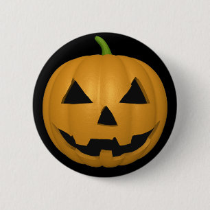 Badge Rond 5 Cm Bouton éffrayant de citrouille de Halloween