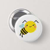 Badge Rond 5 Cm bouton effronté d'abeille (Devant & derrière)