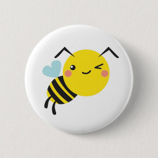 Badge Rond 5 Cm bouton effronté d'abeille