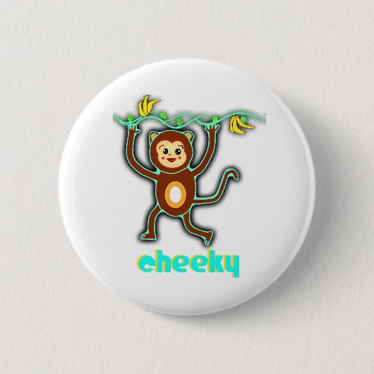 Badge Rond 5 Cm bouton effronté de singe (Devant)