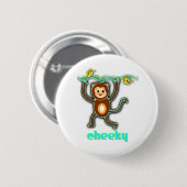 Badge Rond 5 Cm bouton effronté de singe (Devant & derrière)