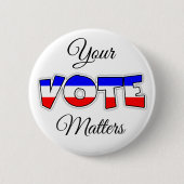 Badge Rond 5 Cm Bouton Élections - Votre vote compte (Devant)