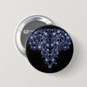 Badge Rond 5 Cm Bouton Élégant Bleu Sparkly (Devant & derrière)